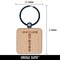 Elegant Botanical Floral Letter T Engraved Wood Square Keychain Tag Charm